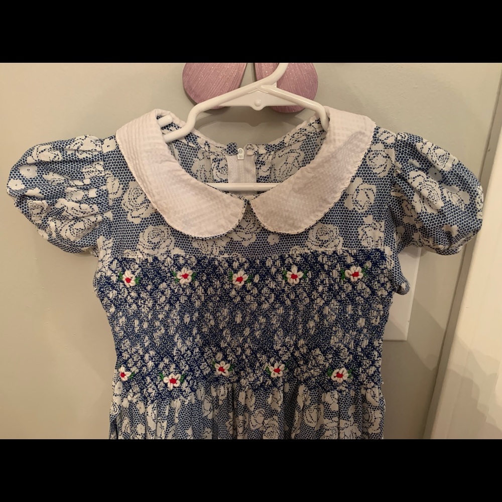 Cotton printed embroidered dress